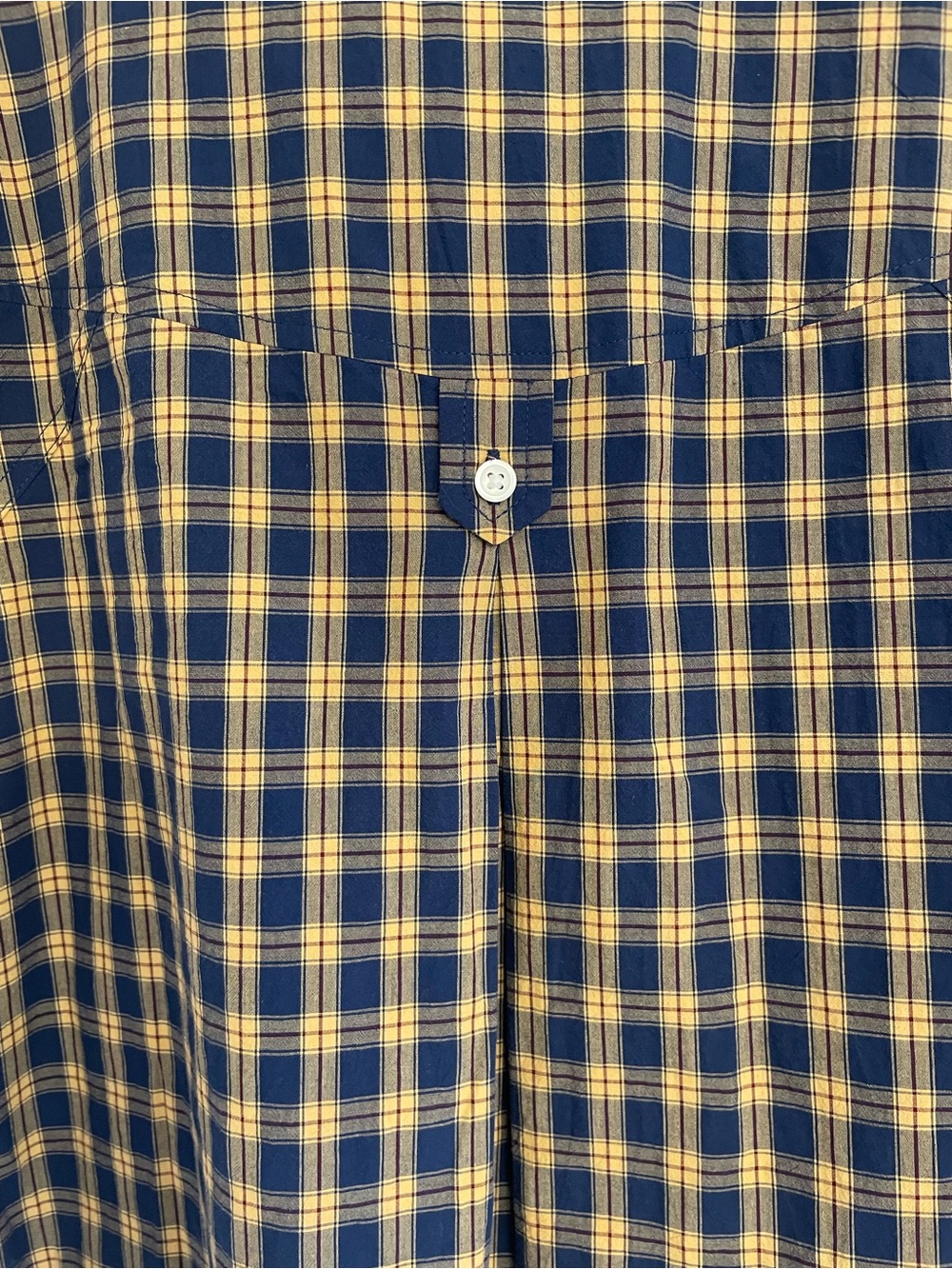 Madewell Navy and Yellow Plaid Button-Down Shirt, size medium - Picture 7 of 10